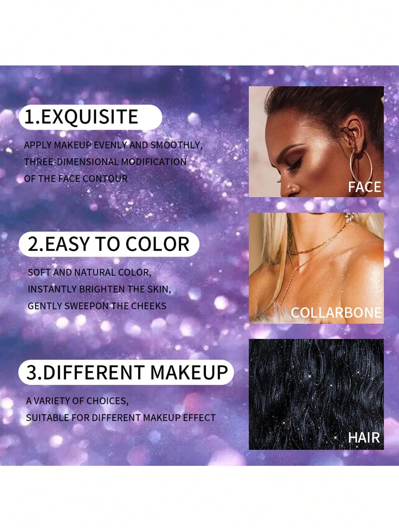 Julystar 10g Party Shimmer Highlight Powder To Brighten Your Whole Body Y2K Makeup