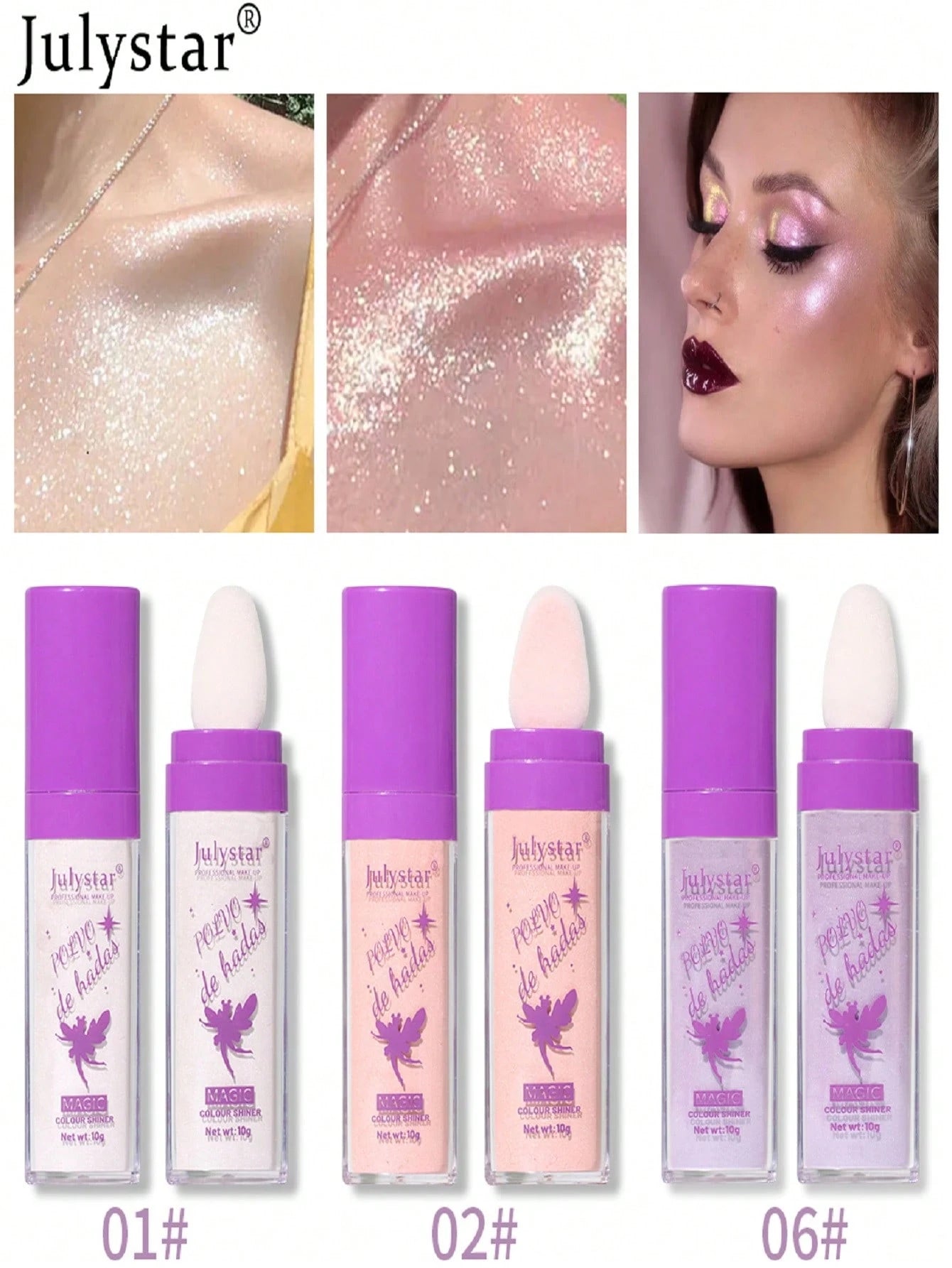 Julystar 10g Party Shimmer Highlight Powder To Brighten Your Whole Body Y2K Makeup