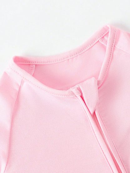 Junblebaby Baby Girl Bamboo Fiber Zipper Romper,Junblebaby Baby Boy Bamboo Fiber Zipper Romper,Tight-Fitting Style-Bamboo Fiber Solid Color Long-Sleeved Zipper, Baby Boy Clothes, Bamboo Baby Jumpsui