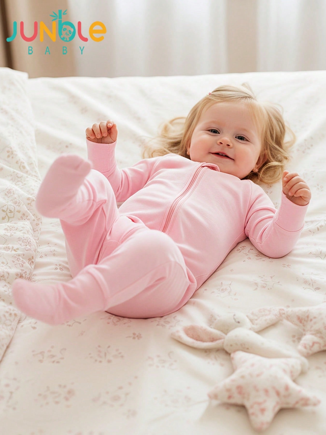 Junblebaby Baby Girl Bamboo Fiber Zipper Romper,Junblebaby Baby Boy Bamboo Fiber Zipper Romper,Tight-Fitting Style-Bamboo Fiber Solid Color Long-Sleeved Zipper, Baby Boy Clothes, Bamboo Baby Jumpsui