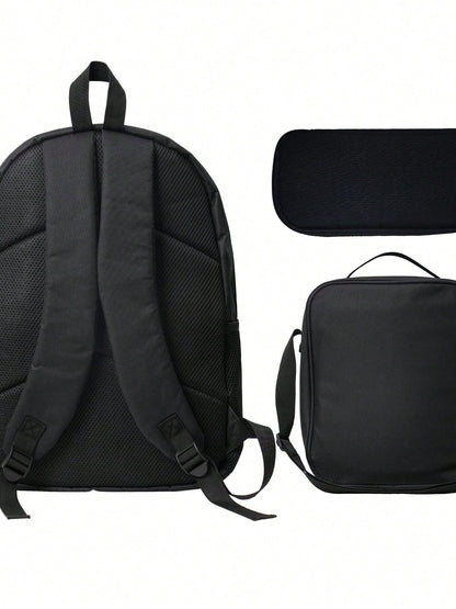 KATSEYE Backpack 3-Piece Set Cartoon Fun Backpack Pencil Case & Lunch Bag Three-Piece School Gear
