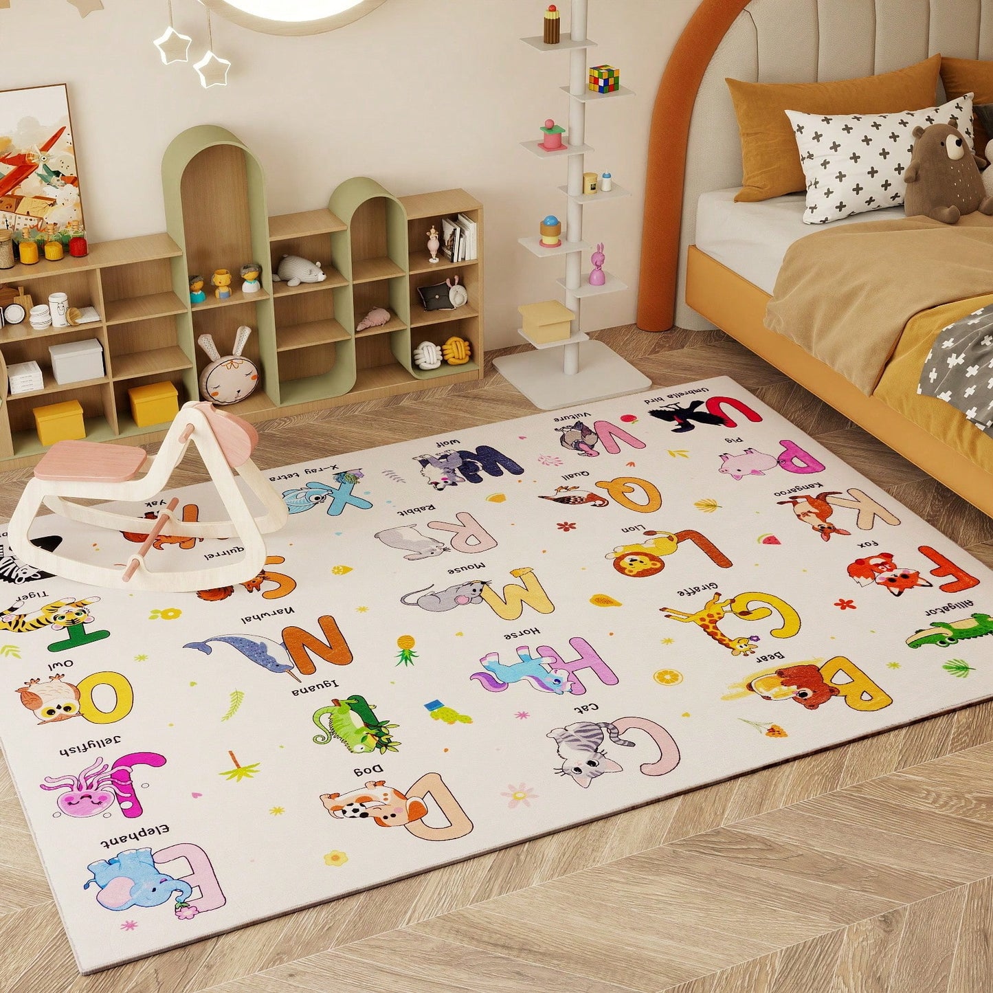 Kids Educational Area Rugs, Kids Collection Area Rug For Classroom| ABC Rug For Learning Alphabet, Numbers, Colors, Seasons, And Animals