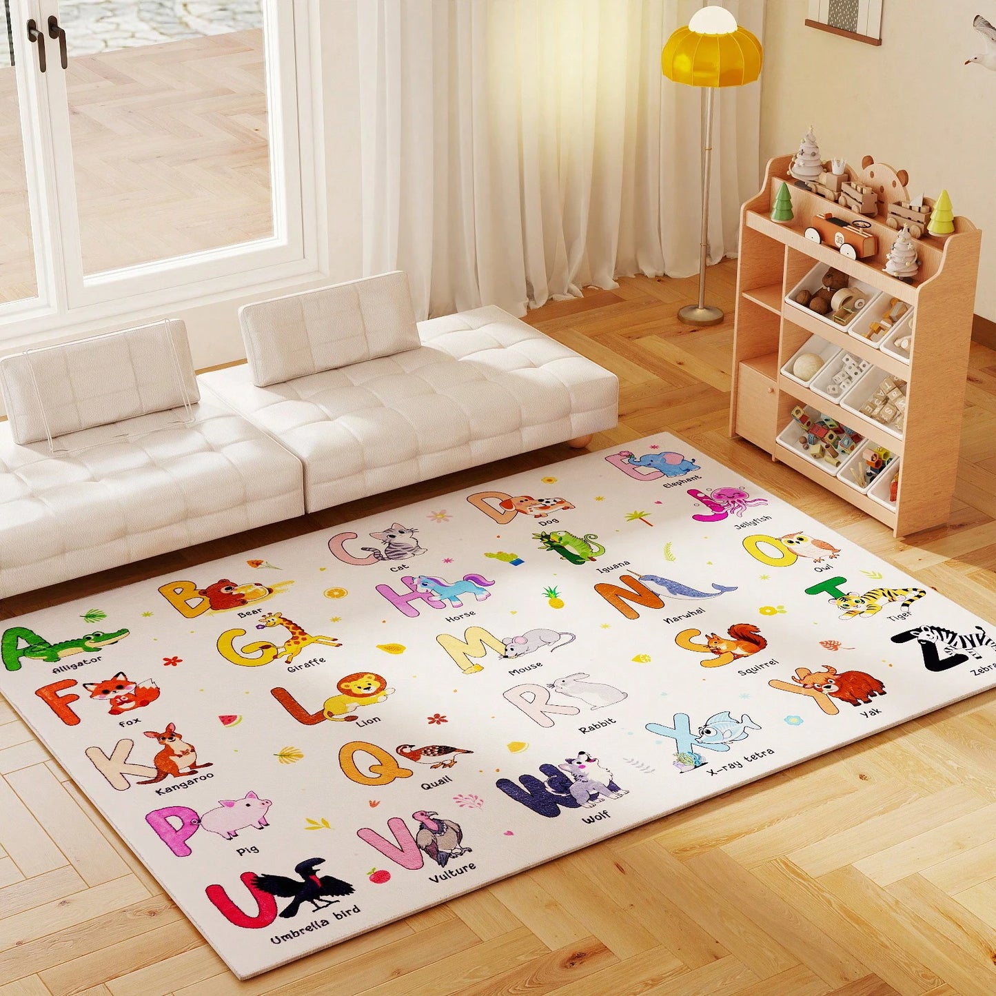 Kids Educational Area Rugs, Kids Collection Area Rug For Classroom| ABC Rug For Learning Alphabet, Numbers, Colors, Seasons, And Animals