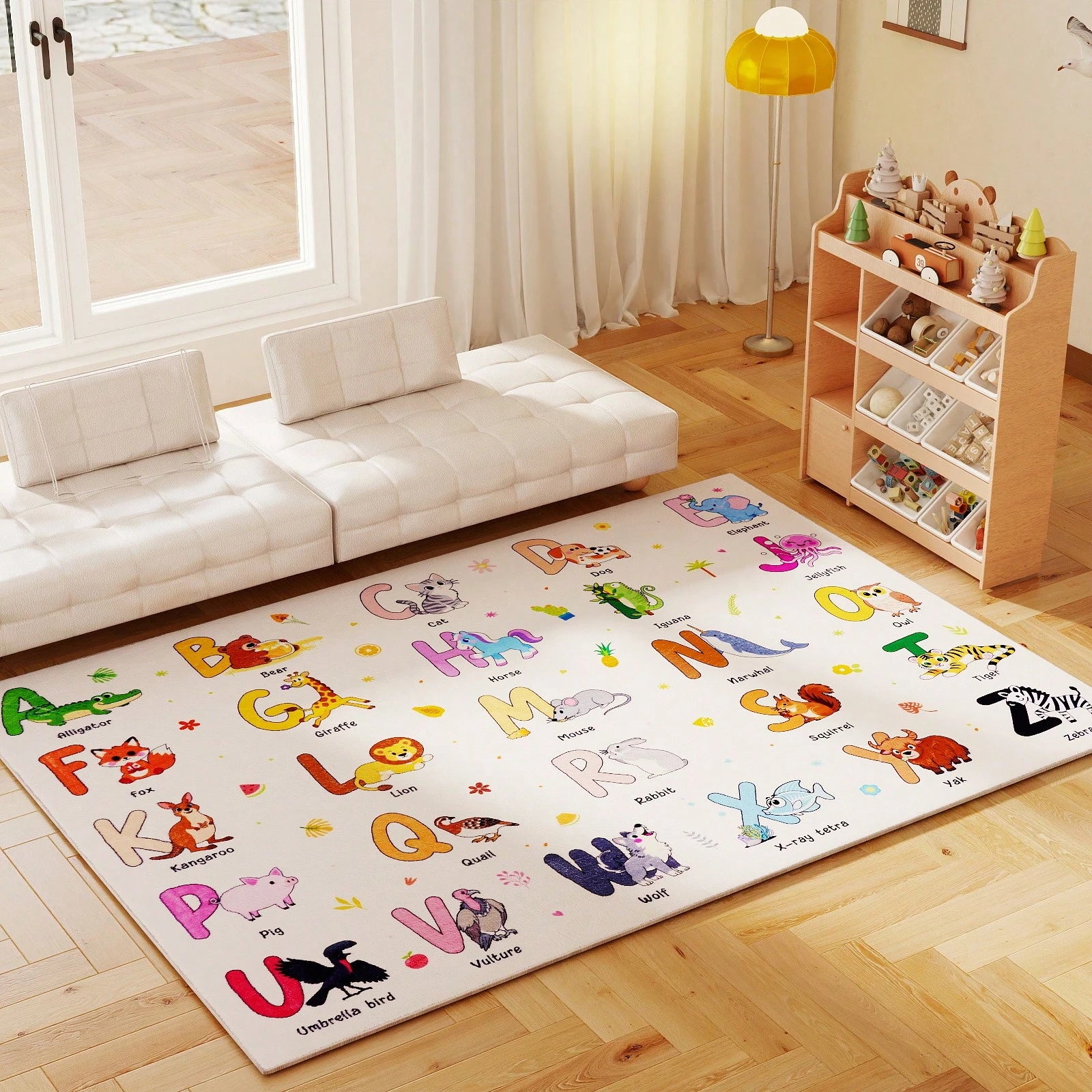 Kids Educational Area Rugs, Kids Collection Area Rug For Classroom| ABC Rug For Learning Alphabet, Numbers, Colors, Seasons, And Animals