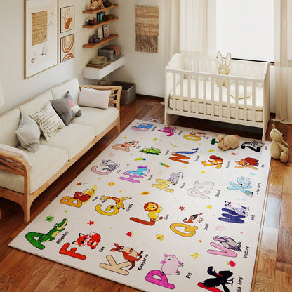 Kids Educational Area Rugs, Kids Collection Area Rug For Classroom| ABC Rug For Learning Alphabet, Numbers, Colors, Seasons, And Animals