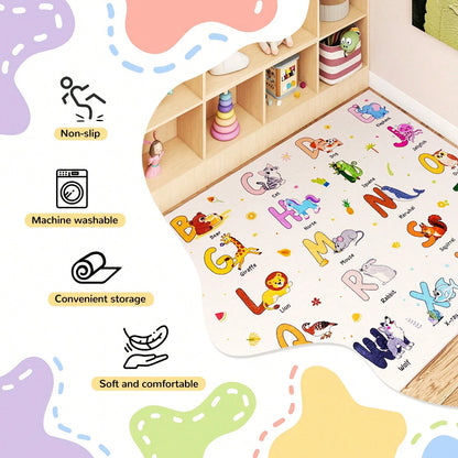 Kids Educational Area Rugs, Kids Collection Area Rug For Classroom| ABC Rug For Learning Alphabet, Numbers, Colors, Seasons, And Animals