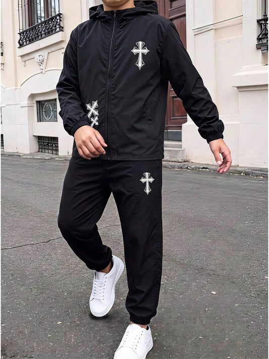 Kids Tween Boy Casual Everyday Versatile Comfortable Letter Print Pattern Hooded Loose Long Sleeve Lightweight Woven Autumn Jacket Graphic Street