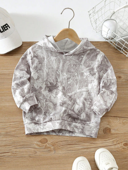 Kids Young Boy Casual Minimalist Y2K Hip-Hop Rock Graffiti Sports Style Loose Comfortable Long Sleeve Sweatshirt Sweatshirt Suitable For Autumn/Winter