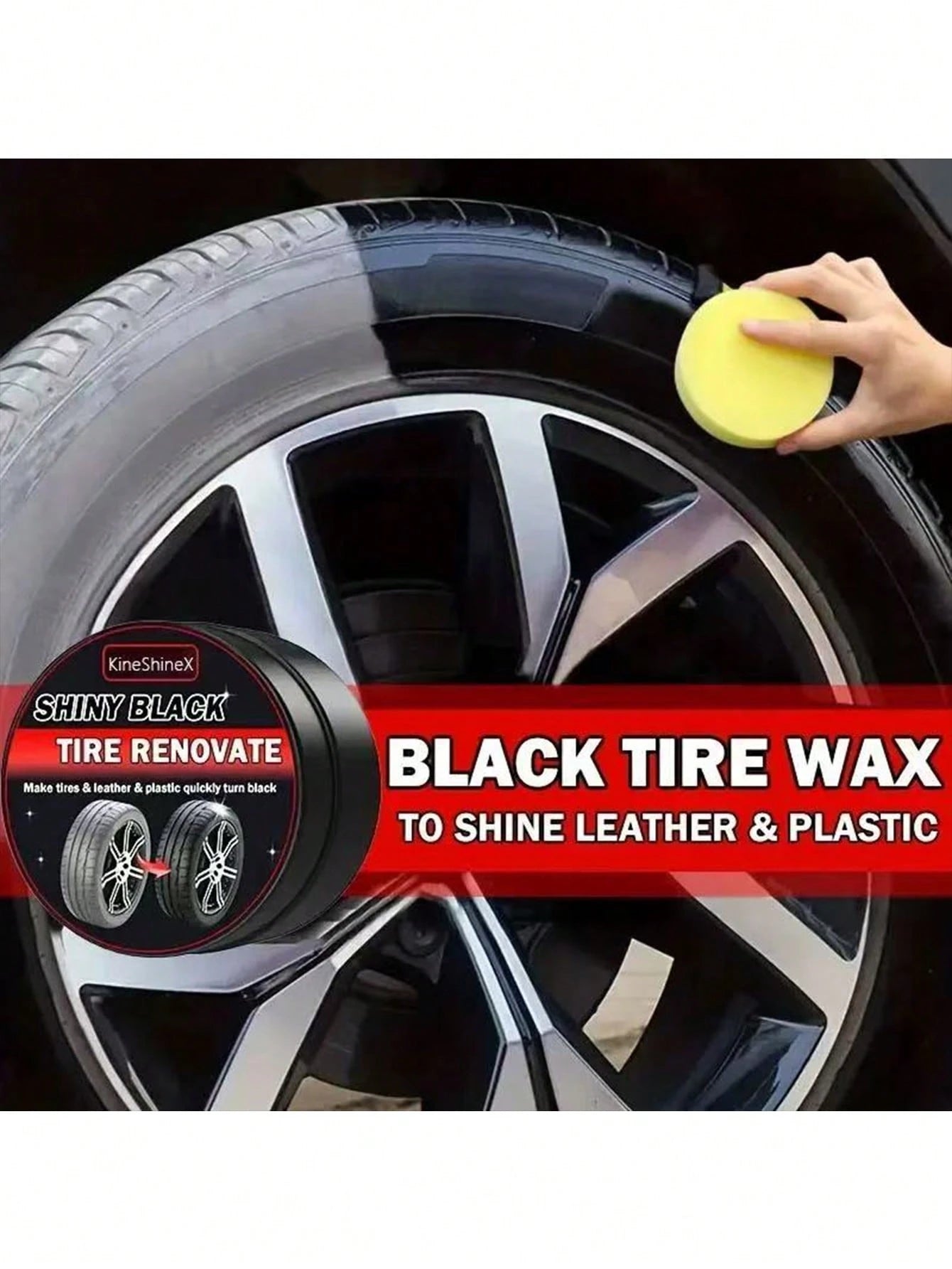 KineShineX Car Polishing And Glazing Wax, Car Interior Polishing And Restoration Paste, Plastic Trim Scratch Repair Paste, Leather Seat And Steering Wheel Polishing And Cleaning Paste, And Automotive