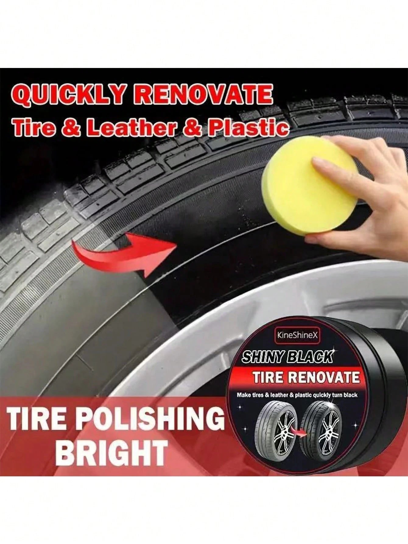 KineShineX Car Polishing And Glazing Wax, Car Interior Polishing And Restoration Paste, Plastic Trim Scratch Repair Paste, Leather Seat And Steering Wheel Polishing And Cleaning Paste, And Automotive