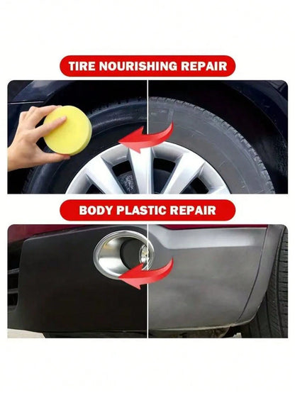 KineShineX Car Polishing And Glazing Wax, Car Interior Polishing And Restoration Paste, Plastic Trim Scratch Repair Paste, Leather Seat And Steering Wheel Polishing And Cleaning Paste, And Automotive