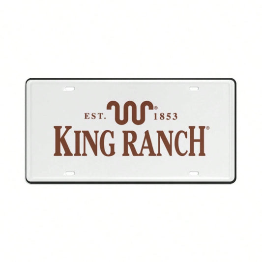 King Ranch License Plate Cover, Aluminum 12x6 Inch Classic Western Car Plate