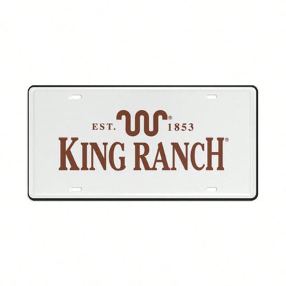 King Ranch License Plate Cover, Aluminum 12x6 Inch Classic Western Car Plate
