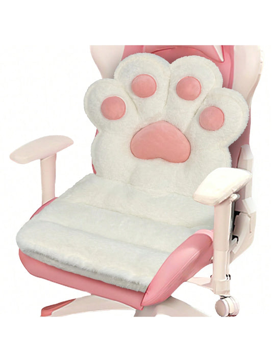 L-Shape Faux Rabbit Fur Chair Cushion, Gaming Seat Pad, Comfortable Plush Cushion For Office Chair & Room Decor, Adult Gaming Accessory