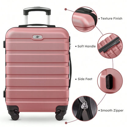 Large Capacity ABS Hardside Luggage Set, 16/20/24/28 Inch Spinner Suitcases + 2 Travel Bags + 1 Cosmetic Case, 7-Piece Set For Holiday Travel