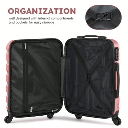 Large Capacity ABS Hardside Luggage Set, 16/20/24/28 Inch Spinner Suitcases + 2 Travel Bags + 1 Cosmetic Case, 7-Piece Set For Holiday Travel