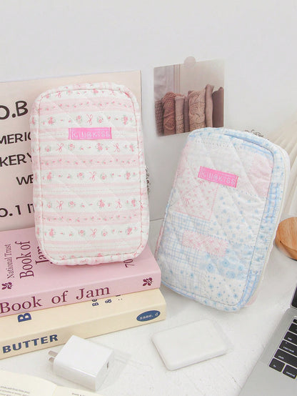 Large Capacity Digital Storage Bag Multi-Pocket Digital Product Storage Bag Foam Quilted Power Bank Storage Bag Thickened & Anti-Drop Protection Case