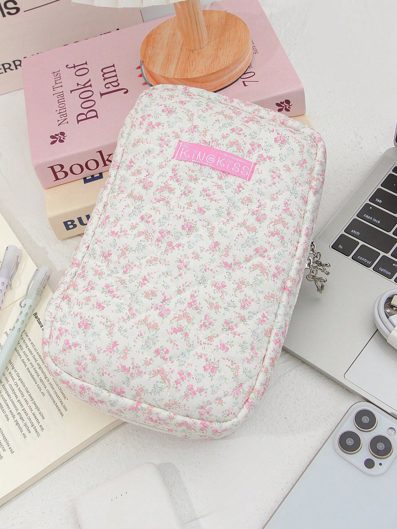 Large Capacity Digital Storage Bag Multi-Pocket Digital Product Storage Bag Foam Quilted Power Bank Storage Bag Thickened & Anti-Drop Protection Case