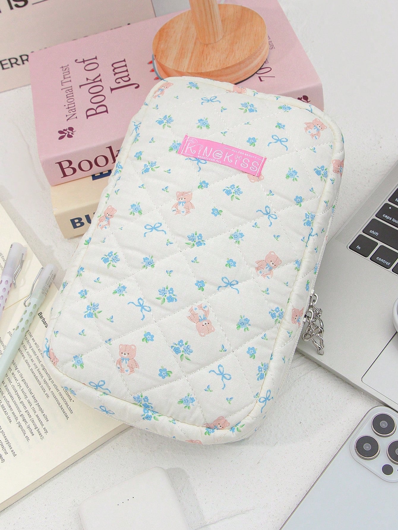 Large Capacity Digital Storage Bag Multi-Pocket Digital Product Storage Bag Foam Quilted Power Bank Storage Bag Thickened & Anti-Drop Protection Case