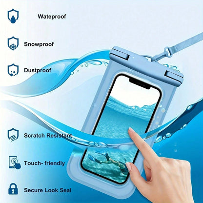 Large Waterproof Phone Bag, Waterproof Phone Case, Suitable For Phone 16 15 Pro Max, Galaxy S25 S24 S23 Ultra, IPX8 Waterproof Phone Protective Pouch, Essential For Beach And Travel
