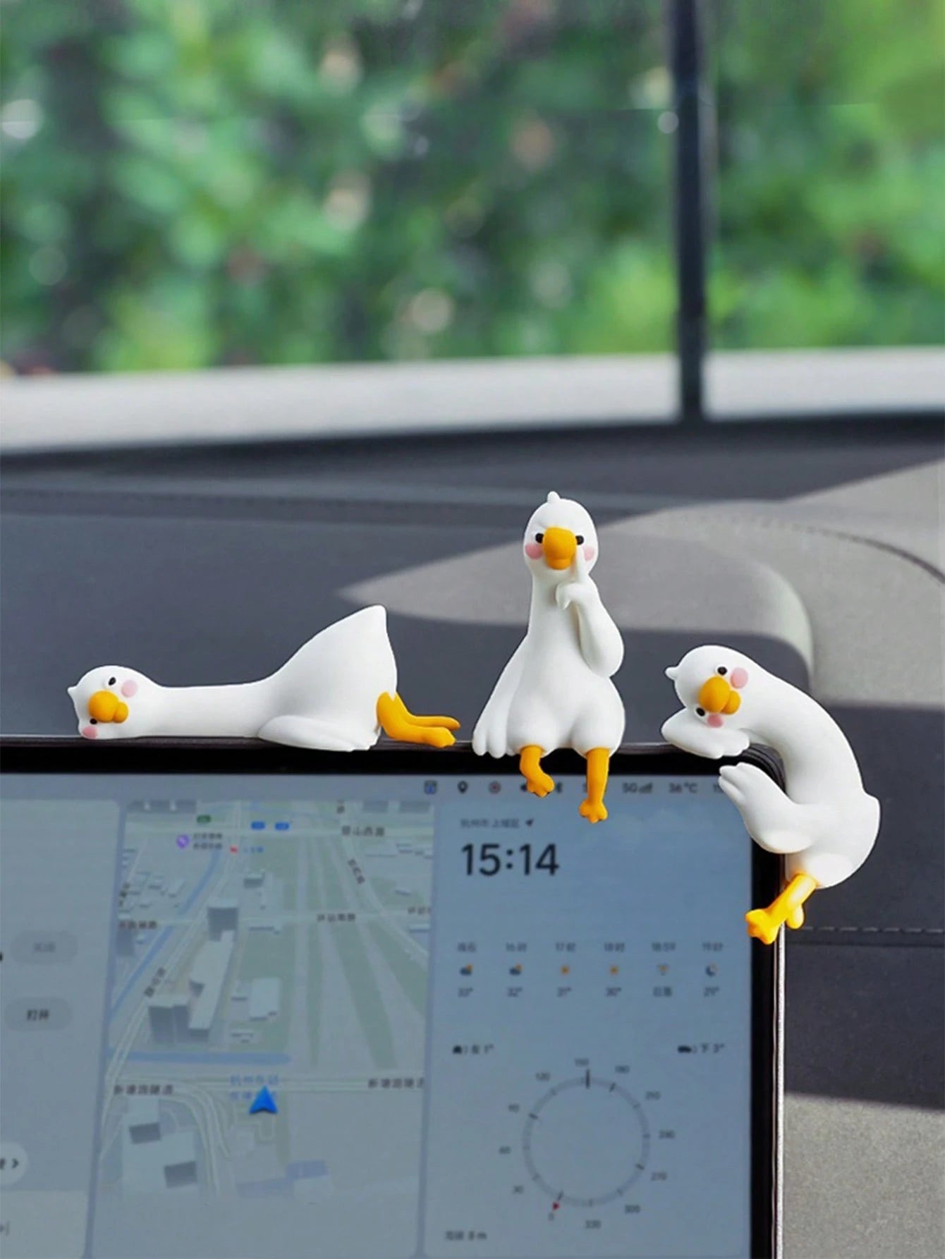 Large White Goose Car Decor, Dashboard Decoration, Computer Desk Hanging Ornament