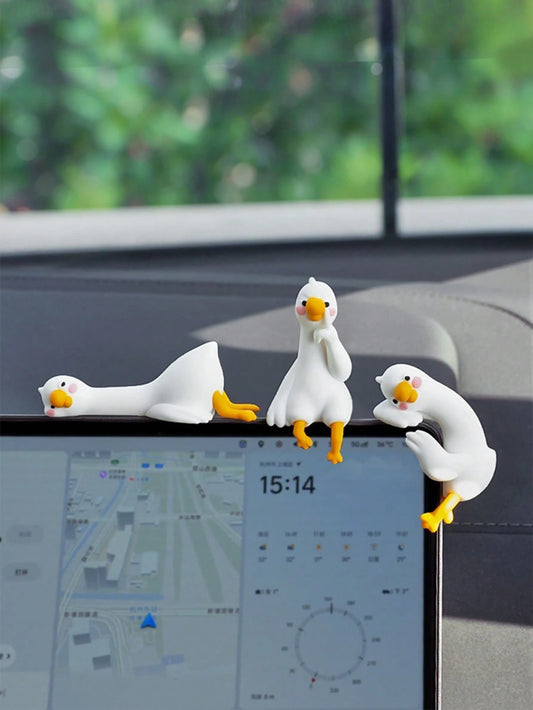 Large White Goose Car Decor, Dashboard Decoration, Computer Desk Hanging Ornament
