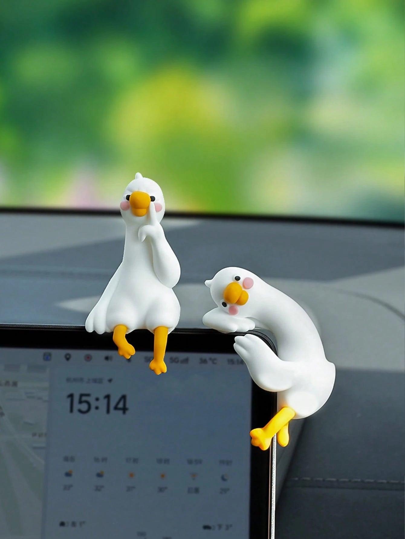 Large White Goose Car Decor, Dashboard Decoration, Computer Desk Hanging Ornament