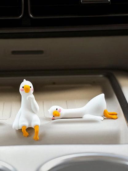 Large White Goose Car Decor, Dashboard Decoration, Computer Desk Hanging Ornament