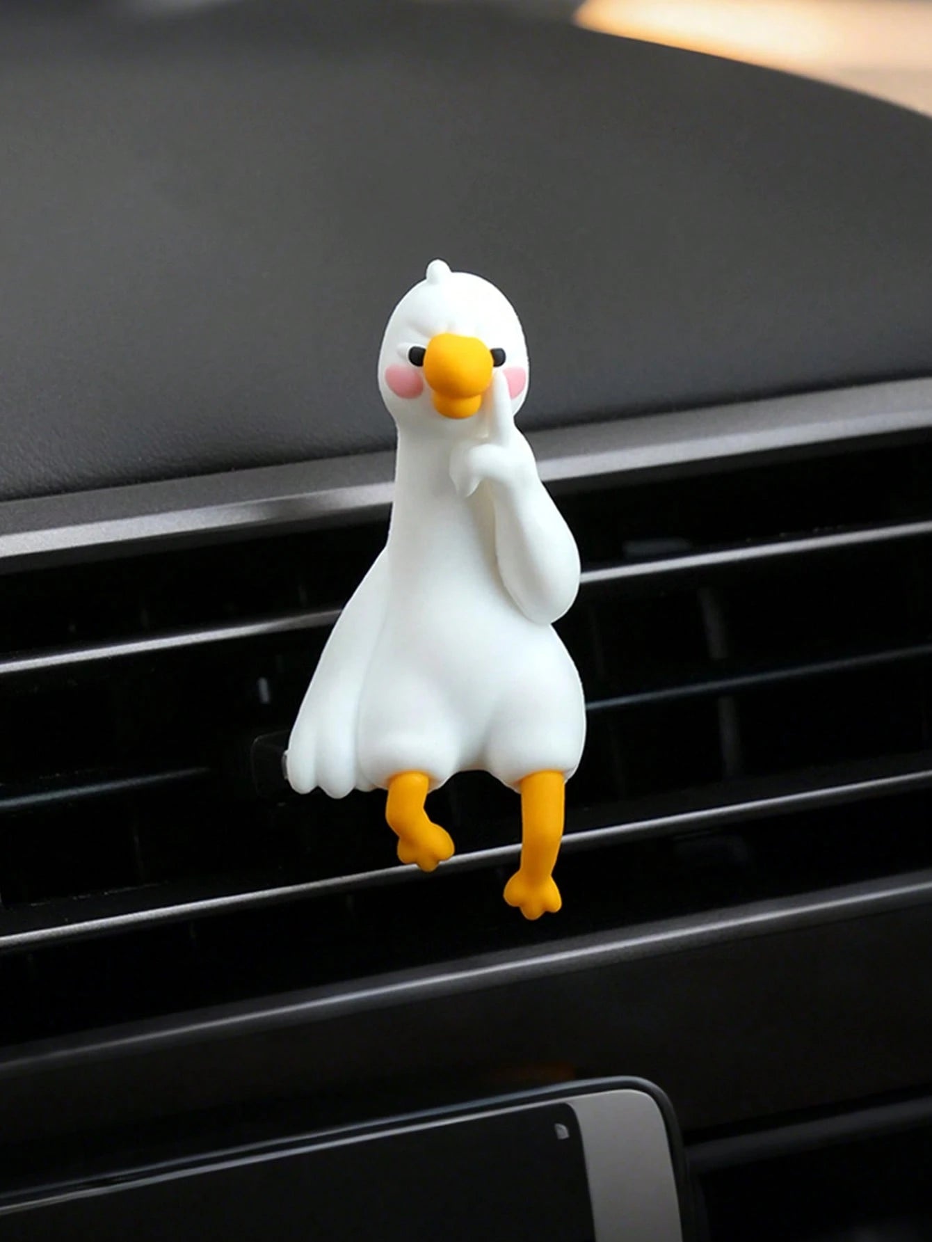 Large White Goose Car Decor, Dashboard Decoration, Computer Desk Hanging Ornament