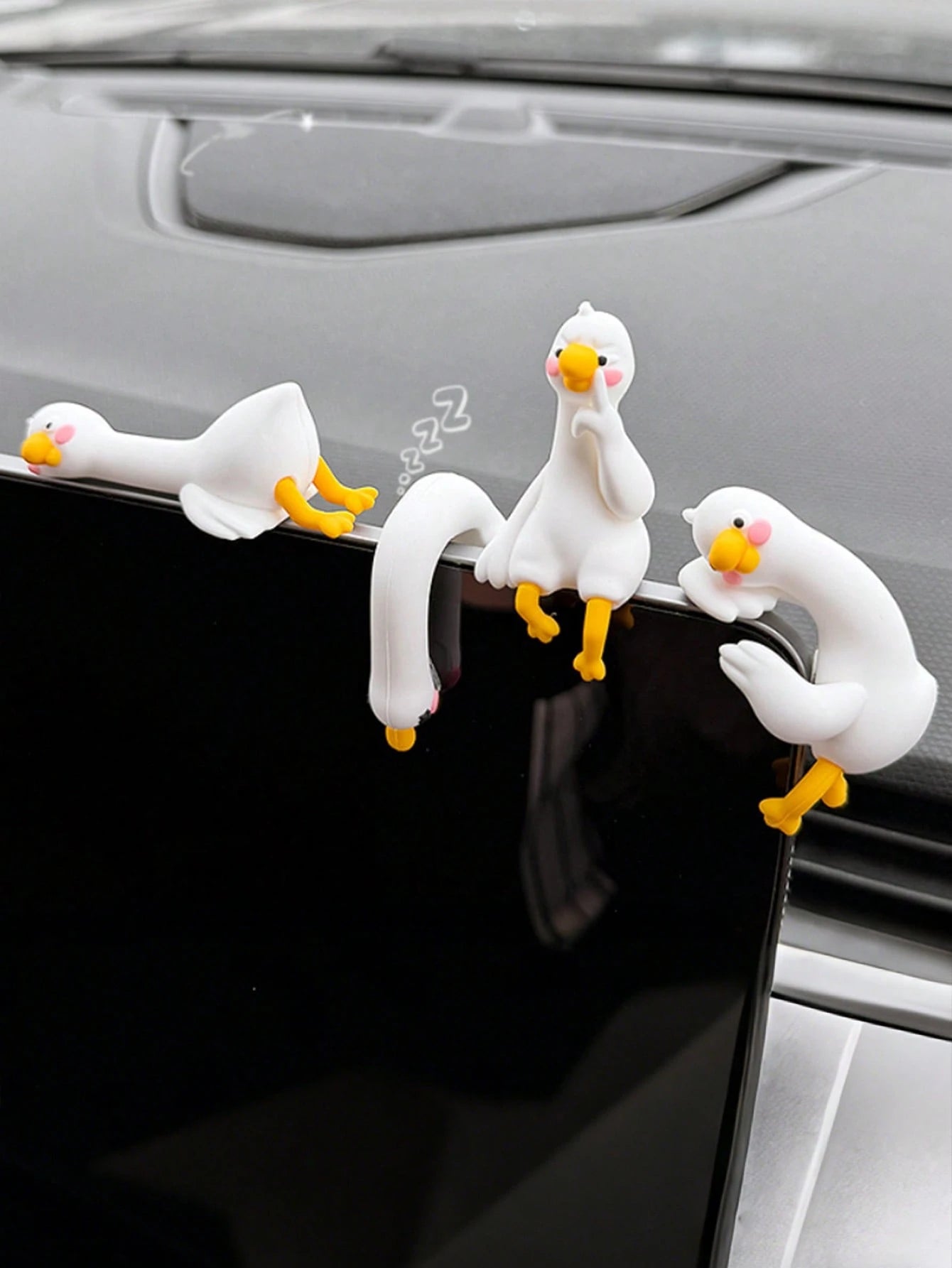 Large White Goose Car Decor, Dashboard Decoration, Computer Desk Hanging Ornament