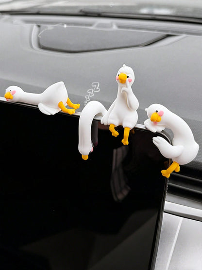 Large White Goose Car Decor, Dashboard Decoration, Computer Desk Hanging Ornament
