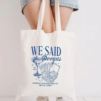 Las Vegas Bachelorette Tote Bag, Bridal Party Gifts, Bridesmaid Tote, Bride Tote Bag, Bachelorette Favors, Beach Tote Bag