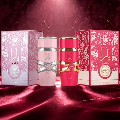 Lattafa Yara & Yara Candy 2Pcs Ladies Eau De Parfum Bundle 100ml Each – Oriental Tropical Fruity Vanilla & Sweet Fruity Floral Vanilla Amber Longwear Women's Fragrance Premium Gift Set For Scent Lover