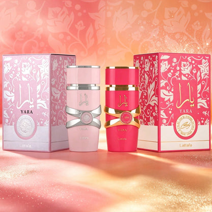 Lattafa Yara & Yara Candy 2Pcs Ladies Eau De Parfum Bundle 100ml Each – Oriental Tropical Fruity Vanilla & Sweet Fruity Floral Vanilla Amber Longwear Women's Fragrance Premium Gift Set For Scent Lover