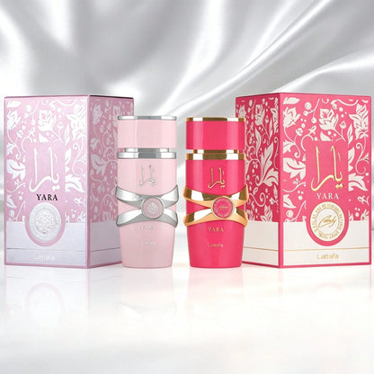 Lattafa Yara & Yara Candy 2Pcs Ladies Eau De Parfum Bundle 100ml Each – Oriental Tropical Fruity Vanilla & Sweet Fruity Floral Vanilla Amber Longwear Women's Fragrance Premium Gift Set For Scent Lover