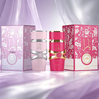 Lattafa Yara & Yara Candy 2Pcs Ladies Eau De Parfum Bundle 100ml Each – Oriental Tropical Fruity Vanilla & Sweet Fruity Floral Vanilla Amber Longwear Women's Fragrance Premium Gift Set For Scent Lover