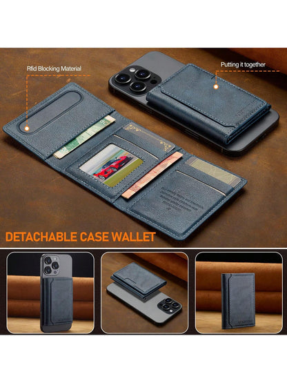 LC.IMEEKE 1pc PU Leather Magnetic Wallet Stand MagSafe Accessory, Compatible With IPhone 17 16/15/14/13/12 Pro/Pro Max/Plus/Mini, Men's Gift, Card Holder, Wallet, Name Card Case, Credit Card Holder