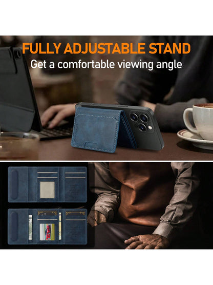 LC.IMEEKE 1pc PU Leather Magnetic Wallet Stand MagSafe Accessory, Compatible With IPhone 17 16/15/14/13/12 Pro/Pro Max/Plus/Mini, Men's Gift, Card Holder, Wallet, Name Card Case, Credit Card Holder