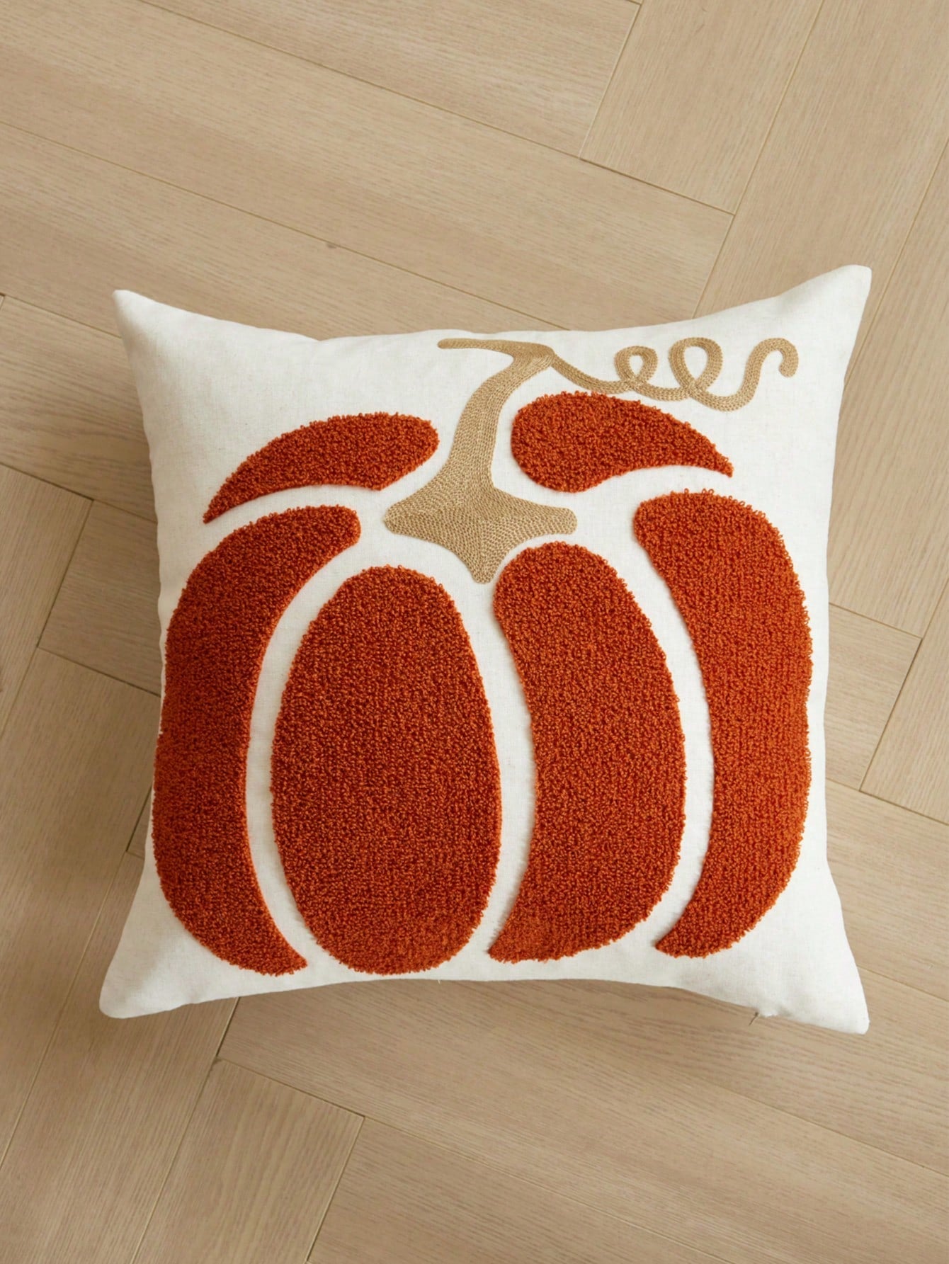 LCUHPCL 1pc 3D Embroidered Pumpkin Linen Pillowcase, Autumn/Winter Home Decor Suitable For Living Room, Bedroom, Party And Various Environments