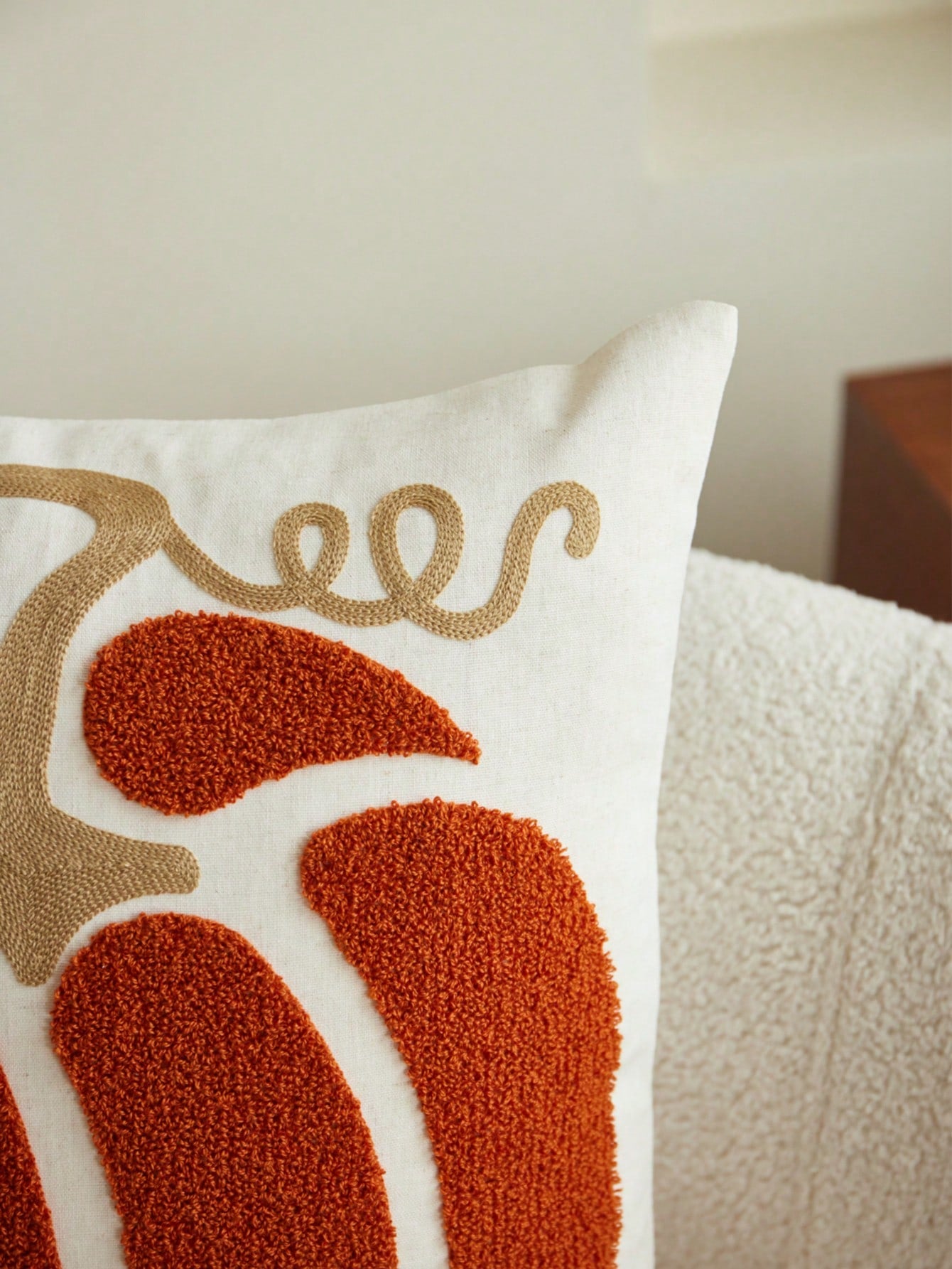 LCUHPCL 1pc 3D Embroidered Pumpkin Linen Pillowcase, Autumn/Winter Home Decor Suitable For Living Room, Bedroom, Party And Various Environments