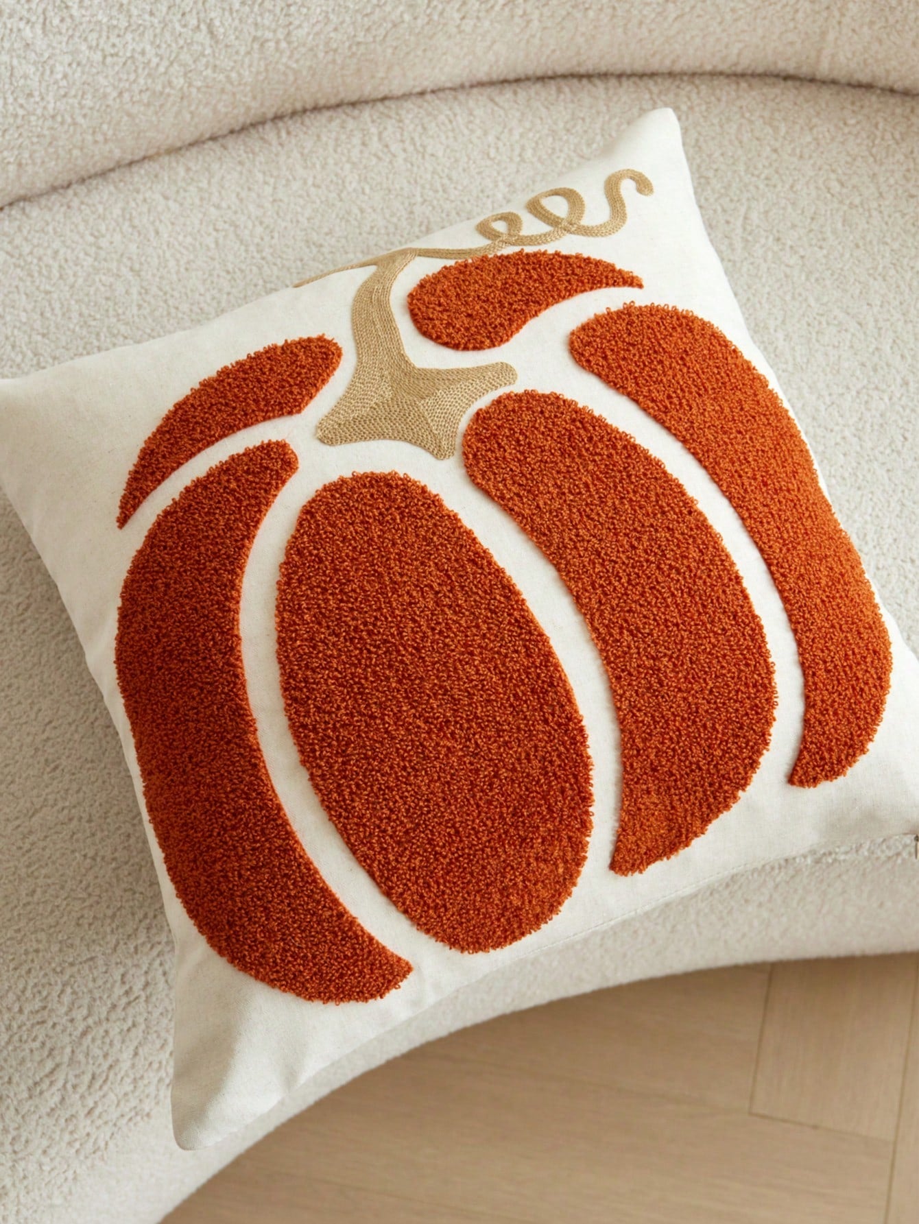 LCUHPCL 1pc 3D Embroidered Pumpkin Linen Pillowcase, Autumn/Winter Home Decor Suitable For Living Room, Bedroom, Party And Various Environments