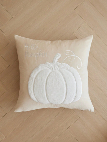 LCUHPCL 1pc Autumn/Winter Halloween 3D Embossed Orange Pumpkin Embroidery Pillowcase, Suitable For Living Room, Bedroom, Party And Other Environments
