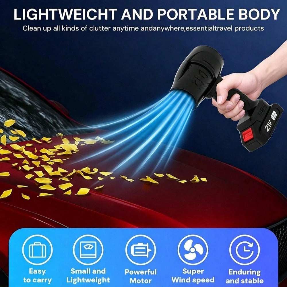 Leaf Blower Cordless, Battery Powered Electric Handheld Blower With 2 Batteries & Charger, Lightweight Snow Blowers For Lawn Yard Leaves Dust Car, Earplugs Included
