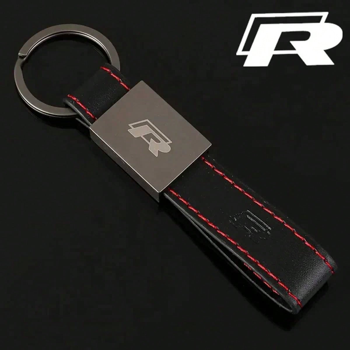 Leather Logo Car Keychain Key Ring Pendant, Suitable For Golf Jetta Beetle Tiguan Touran Passat Lavida Sharan T-CROSS