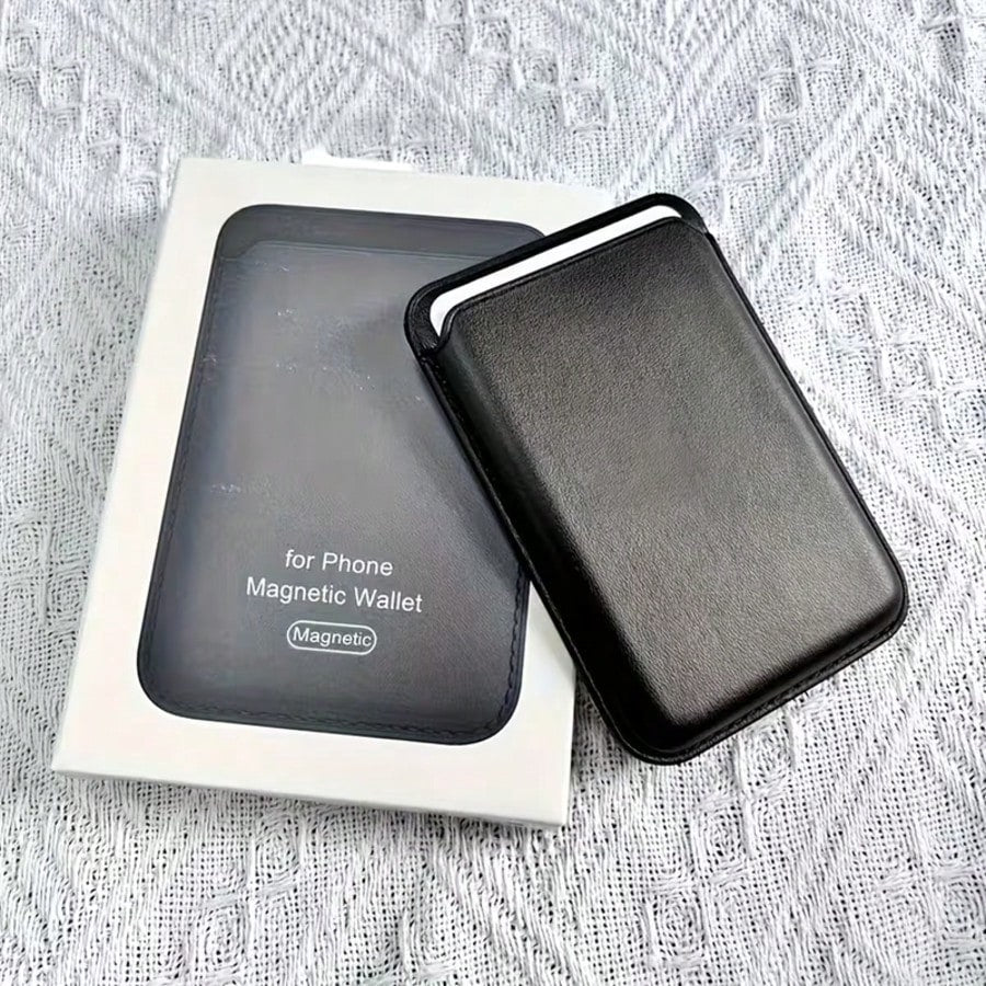 Leather Wallet Card Holder 1pc Solid Color Magnetic PU Leather Card Holder Wallet Case, Compatible With IPhone 16 Pro Max/16/16 Pro/16 Plus/15/15 Pro Max/15 Pro/15plus/12/13/14 Pro/12Pro/12ProMax/13 P