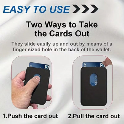 Leather Wallet Card Holder 1pc Solid Color Magnetic PU Leather Card Holder Wallet Case, Compatible With IPhone 16 Pro Max/16/16 Pro/16 Plus/15/15 Pro Max/15 Pro/15plus/12/13/14 Pro/12Pro/12ProMax/13 P