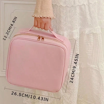 LED Light, Large Mirror, Makeup Bag, Makeup Artist's Makeup Brush Storage Bag, Portable Makeup Case