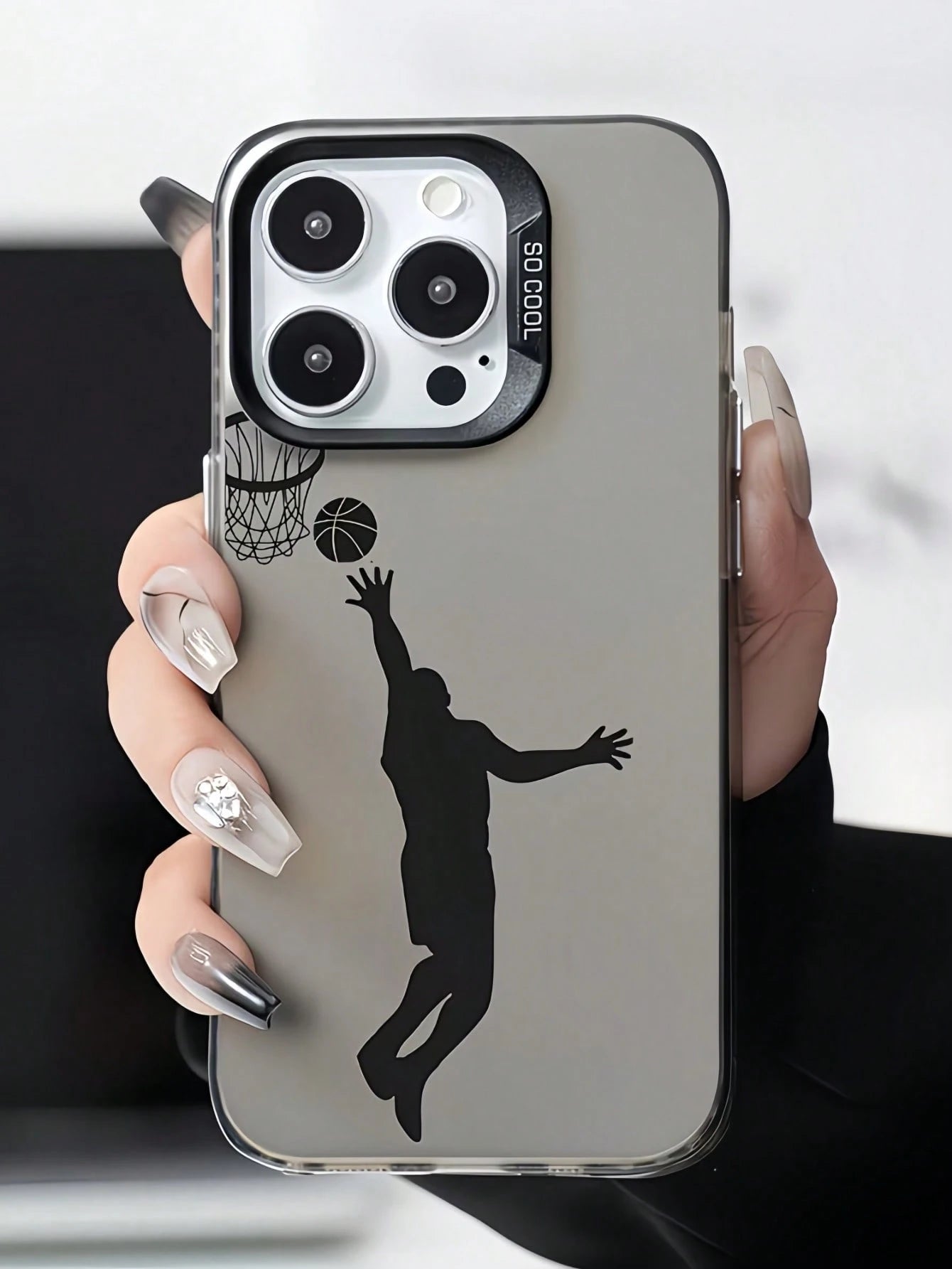 Letter Elements Black Grey 1pc Letter Design Phone Case Compatible With 16, 16 Plus, 16 Pro, 16 Pro Max, 15, 15 Plus, 15 Pro, 15 Pro Max, 14, 14 Plus, 14 Pro, 14 Pro Max, 13, 13 Pro, 13 Pro Max, 12, 1