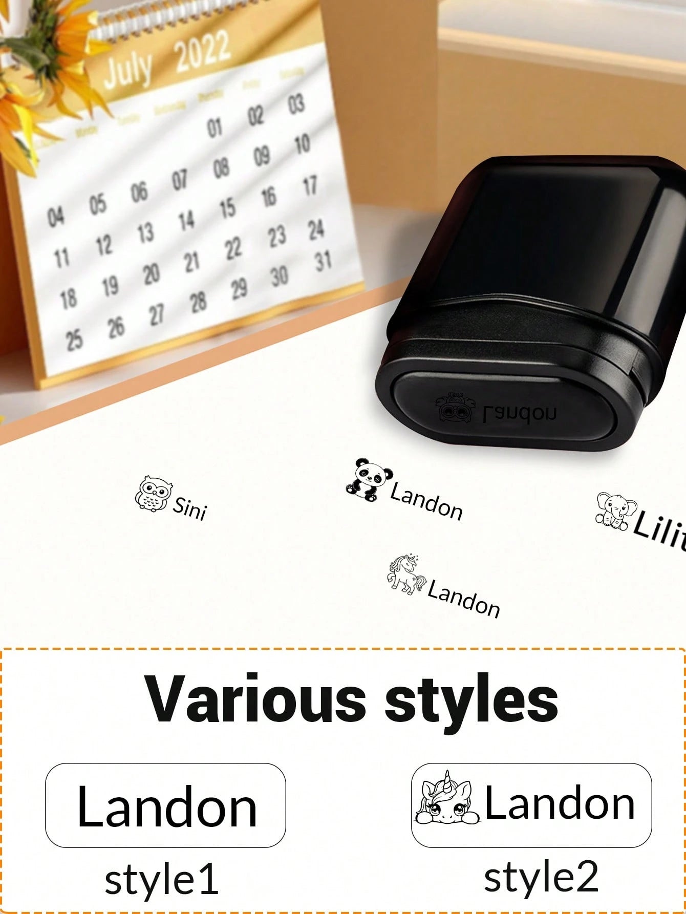 LICVIC Customized Name Stamp, Personalized Automatic Ink Stamp, Customized Signature Stamp, Customizable Clothing Name Stamp, Office, Birthday, Graduation Gift