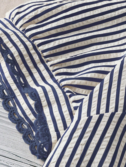 Linhara Plus Size Elegant Striped Short Sleeve Lapel Collar Casual Vacation Shirt, Slimming Effect, Spring/Summer Vacation Outing Top